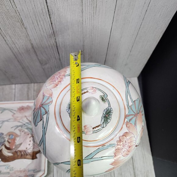 Vintage Chinese Dynasty by Heygill HFP Jar & Plate Painted Decorative Macau - Picture 10 of 12